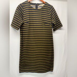 LOFT Black and Gold Striped Knit Top